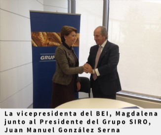 La vicepresidenta del BEI, Magdalena lvarez, junto al Presidente del Grupo SIRO, Juan Manuel Gonzlez Serna